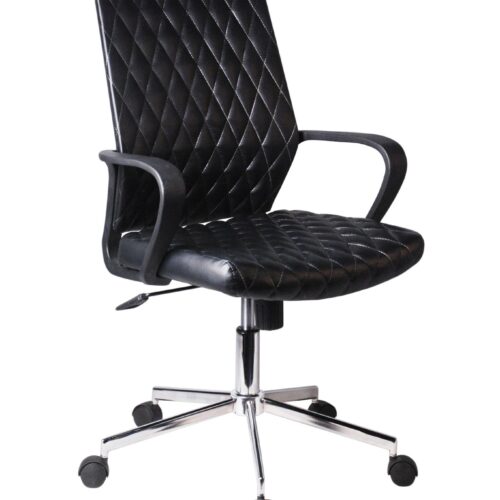 ΚΑΡΕΚΛΑ ΓΡΑΦΕΙΟΥ Fylliana 5568 ΜΑΥΡΟ ΤΕΧΝΟΔΕΡΜΑ 59x61x95/105εκ