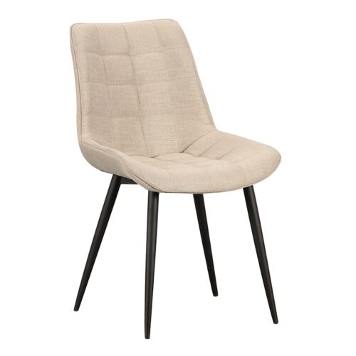 Καρέκλα Τραπεζαρίας Μεταλλική 4τμχ Denis Cream Ύφασμα 52x61x47-87εκ.