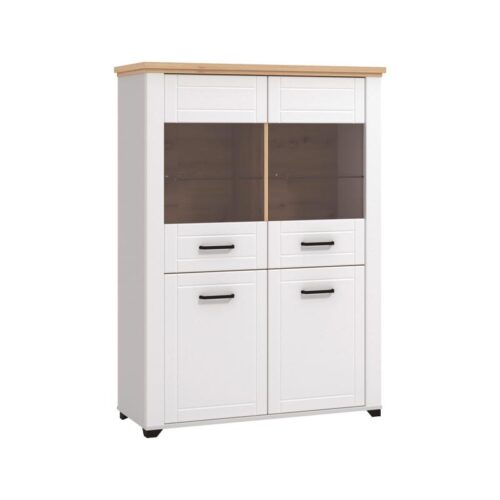 ΒΙΤΡΙΝΑ VALENCIA 2K VS2 ΛΕΥΚΟ-ARTISAN OAΚ-ΛΕΥΚΟ ΜΑΤ ΧΡΩΜΑ 103,5x41x143εκ