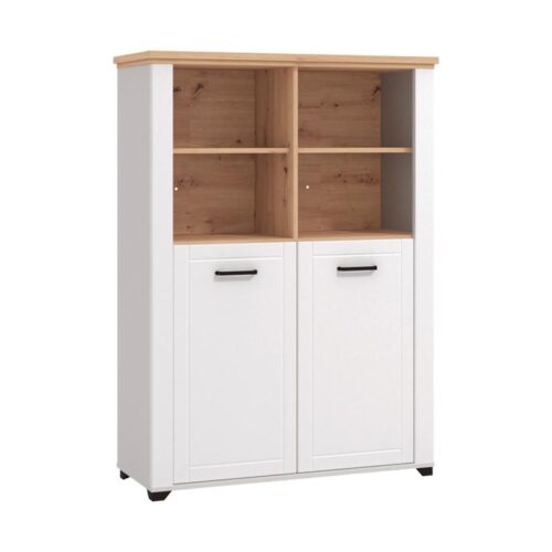 ΒΙΤΡΙΝΑ VALENCIA POP 2K ΛΕΥΚΟ-ARTISAN OAΚ-ΛΕΥΚΟ ΜΑΤ ΧΡΩΜΑ 103.5x41x143εκ