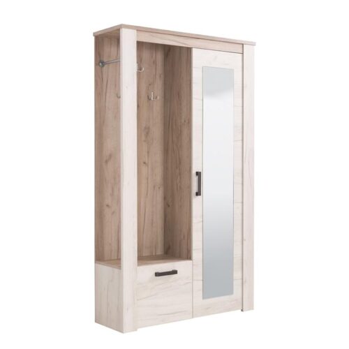 ΕΠΙΠΛΟ ΧΩΛ KENT PS GREY OAK-ΛΕΥΚΟ OAK ΧΡΩΜΑ 114x37x195εκ