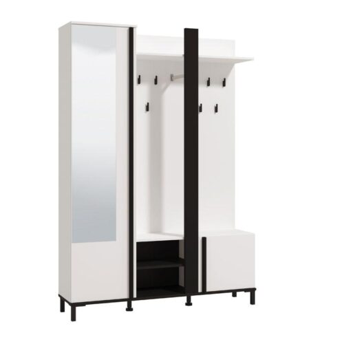 ΕΠΙΠΛΟ ΧΩΛ ΜΕ ΚΑΘΡΕΦΤΗ NINO SURFSIDE-ΜΑΥΡΟ-ΜΑΥΡΟ ΜΑΤ FOIL 134,5x33x192εκ fxtr