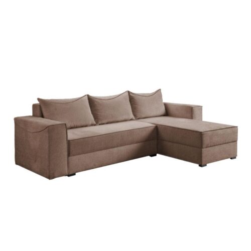 ΓΩΝΙΑΚΟΣ ΚΑΝΑΠΕΣ ΚΡΕΒΑΤΙ Luna ΚΑΦΕ ΧΡΩΜΑ 276x175x83εκ