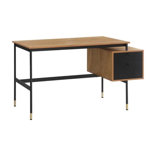 ΓΡΑΦΕΙΟ ΜΕ 2 ΣΥΡΤΑΡΙΑ Fylliana Living ΚΑΦΕ-ΜΑΥΡΟ ΧΡΩΜΑ 138x54x73εκ