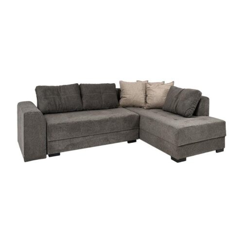 ΚΑΝΑΠΕΣ ΓΩΝΙΑ Fylliana New Mona ΣΚΟΥΡΟ ΓΚΡΙ ΜΕ ΜΠΕΖ ΜΑΞΙΛΑΡΙΑ 250x190x88εκ