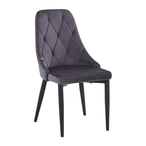 ΚΑΡΕΚΛΑ ΤΡΑΠΕΖΑΡΙΑΣ Fylliana FL2024 ΓΚΡΙ ΒΕΛΟΥΔΟ 58x44x88εκ