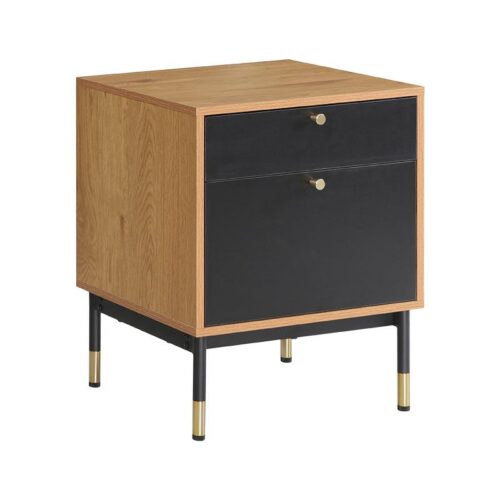 ΚΟΜΟΔΙΝΟ ΜΕ 2 ΣΥΡΤΑΡΙΑ Fylliana Living ΚΑΦΕ-ΜΑΥΡΟ ΧΡΩΜΑ 48x40x60εκ