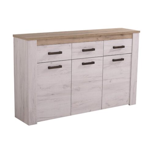 ΚΟΜΟΤΑ-ΜΠΟΥΦΕΣ Kent 160 3Κ3F GREY OAK/WHITE OAK 160x37x98εκ knt