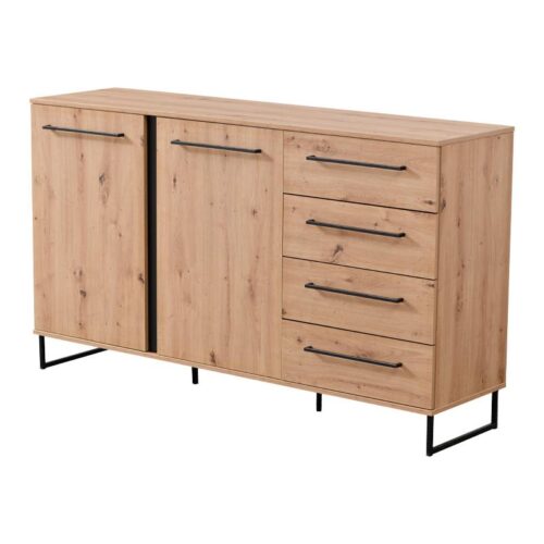 ΚΟΜΟΤΑ-ΜΠΟΥΦΕΣ SARDINIA 3K4F ARTISAN OAK / ΜΑΥΡΟ 159x42x92.5εκ srd