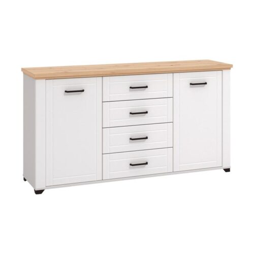 ΚΟΜΟΤΑ-ΜΠΟΥΦΕΣ VALENCIA 3K4F ΛΕΥΚΟ-ARTISAN OAΚ-ΛΕΥΚΟ ΜΑΤ ΧΡΩΜΑ 161x41x85,5εκ