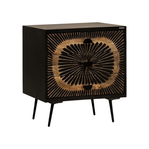 ΚΟΜΟΤΑ-ΣΥΡΤΑΡΙΕΡΑ Fylliana Kanpur ΜΑΥΡΟ ΜΕ ΕΦΕ ΠΑΛΑΙΩΣΗΣ ΧΡΩΜΑ 75x40x80εκ