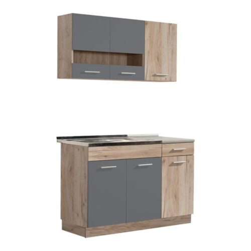 ΚΟΥΖΙΝΑ DALILA 120 GREY OAK / ΓΚΡΙ 120x51,5x206,5εκ