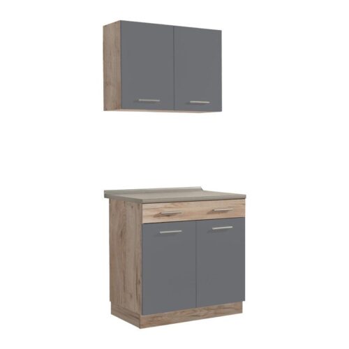 ΚΟΥΖΙΝΑ DALILA 80 GREY OAK / ΓΚΡΙ 80x51,5x206,5εκ