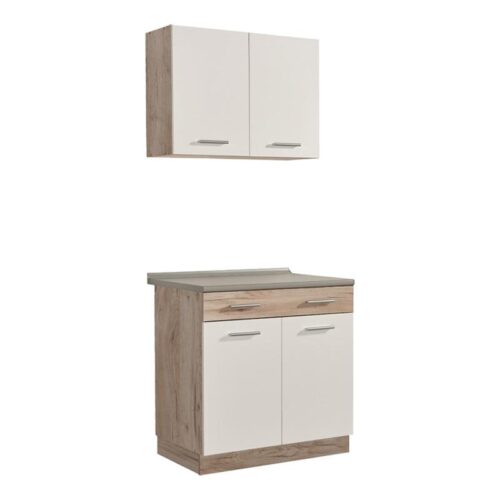 ΚΟΥΖΙΝΑ DALILA 80 GREY OAK / ΛΕΥΚΟ 80x51,5x206,5εκ