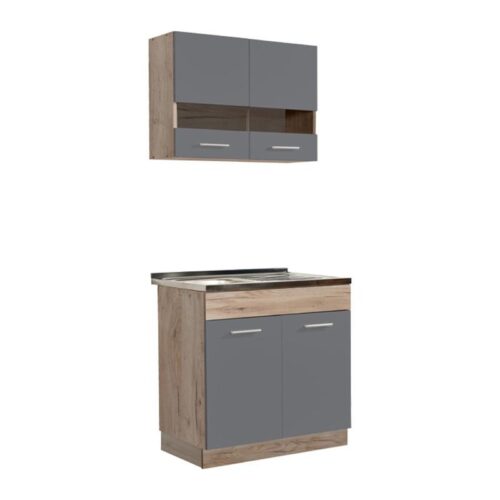 ΚΟΥΖΙΝΑ DALILA 80S GREY OAK / ΓΚΡΙ 80x51,5x206,5εκ