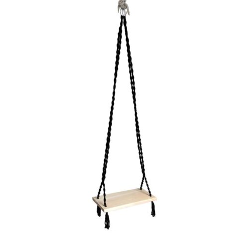 ΚΡΕΜΑΣΤΗ ΚΟΥΝΙΑ Fylliana FL620 ΜΕ ΞΥΛΙΝΟ ΚΑΘΙΣΜΑ ΧΡΩΜΑ ΜΑΥΡΟ 50x20x2εκ