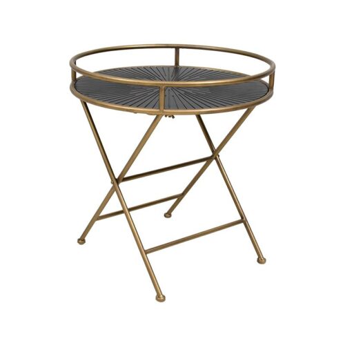 ΜΕΤΑΛΛΙΚΟ ΣΤΡΟΓΓΥΛΟ ΤΡΑΠΕΖΑΚΙ ΓΩΝΙΑΣ Fylliana FL167 ΜΠΡΟΝΖΕ ΧΡΩΜΑ 47x49εκ