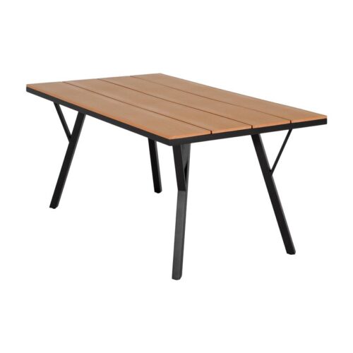 ΜΕΤΑΛΛΙΚΟ ΤΡΑΠΕΖΙ ΚΗΠΟΥ Fylliana FL6514 ΜΕ ΕΠΙΦΑΝΕΙΑ POLYWOOD ΧΡΩΜΑ ΓΚΡΙ 160x91x72εκ s.of