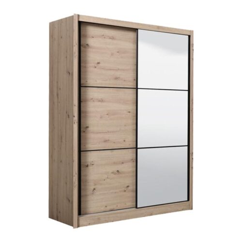 ΝΤΟΥΛΑΠΑ NAVARA 165 ΜΕ ΚΑΘΡΕΦΤΗ GREY OAK 166x60x215,5εκ