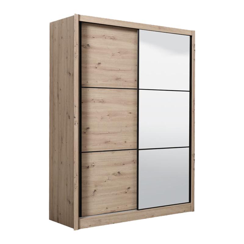 ΝΤΟΥΛΑΠΑ NAVARA 165 ΜΕ ΚΑΘΡΕΦΤΗ GREY OAK 166x60x215,5εκ