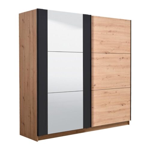 ΝΤΟΥΛΑΠΑ SARDINIA 220 OG ARTISAN OAK / ΜΑΥΡΟ 217x62.5x210εκ