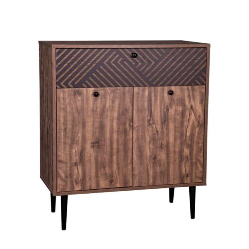 ΠΑΠΟΥΤΣΟΘΗΚΗ Fylliana "Home" 2228 ΜΕ 2 ΠΟΡΤΕΣ 4 ΡΑΦΙΑ ΚΑΙ 1 ΣΥΡΤΑΡΙ ΜΑΥΡΗ GREY OAK-ΜΑΥΡΗ 78x37x89εκ