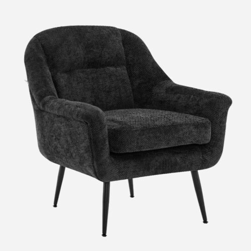 ΠΟΛΥΘΡΟΝΑ Fylliana FL801 ΜΑΥΡΟ ΥΦΑΣΜΑ ΜΕ ΜΕΤΑΛΛΙΚΑ ΠΟΔΙΑ 76x77x89εκ