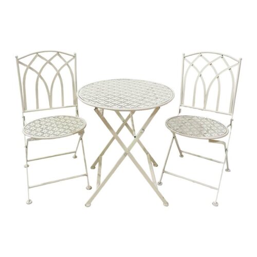 ΣΕΤ ΜΕΤΑΛΛΙΚΟ ΤΡΑΠΕΖΙ ΚΗΠΟΥ Fylliana ΜΕ 2 ΚΑΡΕΚΛΕΣ Gordon ΜΠΕΖ ΧΡΩΜΑ