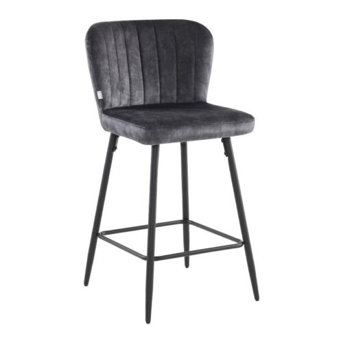 ΣΚΑΜΠΟ ΜΠΑΡ Fylliana FL2036 ΓΚΡΙ ΥΦΑΣΜΑ ΜΕ ΑΝΘΡΑΚΙ - ΜΑΥΡΟ ΜΕΤΑΛΛΙΚΟ ΣΚΕΛΕΤΟ 51x54x94εκ