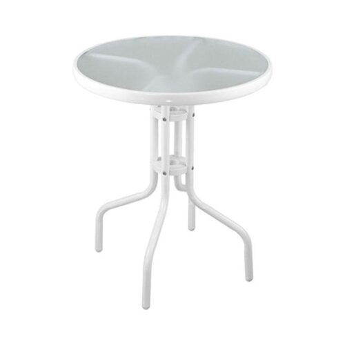 ΣΤΡΟΓΓΥΛΟ ΤΡΑΠΕΖΙ ΚΗΠΟΥ Fylliana FL10761 ΛΕΥΚΟ ΧΡΩΜΑ 60x70εκ