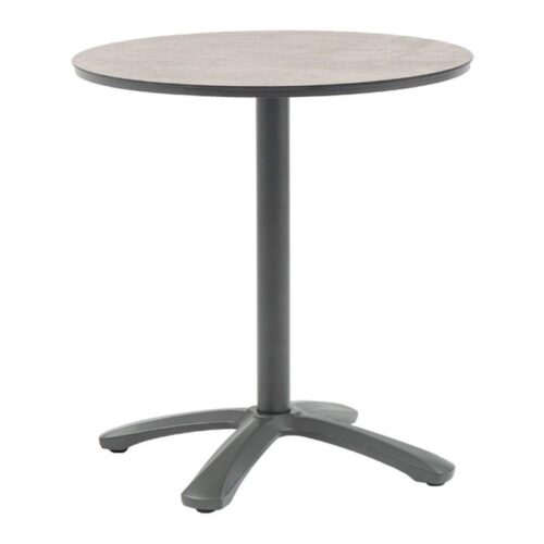 ΣΤΡΟΓΓΥΛΟ ΤΡΑΠΕΖΙ HPL ΚΗΠΟΥ Fylliana Silvio ΓΚΡΙ ΧΡΩΜΑ 70x72εκ