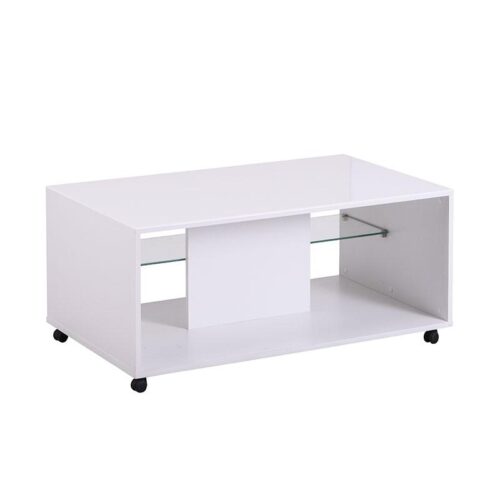 ΤΡΑΠΕΖΑΚΙ ΣΑΛΟΝΙΟΥ BERT ΛEYKO-ΛEYKH ΛΑΚΑ 101x60x45εκ