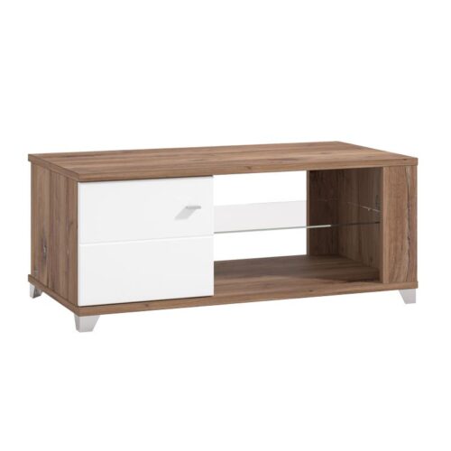 ΤΡΑΠΕΖΑΚΙ ΣΑΛΟΝΙΟΥ BURGUNDY ΛΕΥΚΟ-FLAGSTAFF OAK-ΛΕΥΚΟ HIGH GLOSS FOIL 118x60x48,5εκ s.p.k