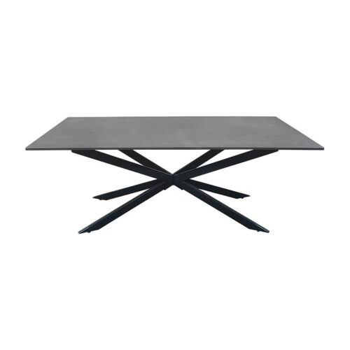 ΤΡΑΠΕΖΑΚΙ ΣΑΛΟΝΙΟΥ Fylliana FL017 ΜΕ ΓΚΡΙ ΚΕΡΑΜΙΚΗ ΕΠΙΦΑΝΕΙΑ ΚΑΙ ΜΑΥΡΑ ΜΕΤΑΛΛΙΚΑ ΠΟΔΙΑ 120x70x45εκ