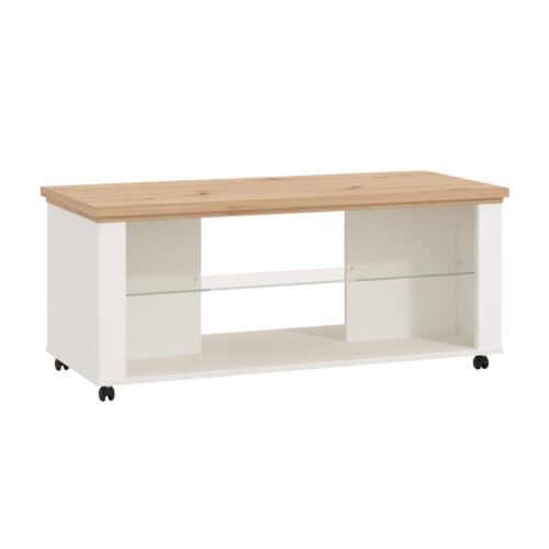 ΤΡΑΠΕΖΑΚΙ ΣΑΛΟΝΙΟΥ VALENCIA ΛΕΥΚΟ-ARTISAN OAΚ-ΛΕΥΚΟ ΜΑΤ 114,5x50,5x49εκ