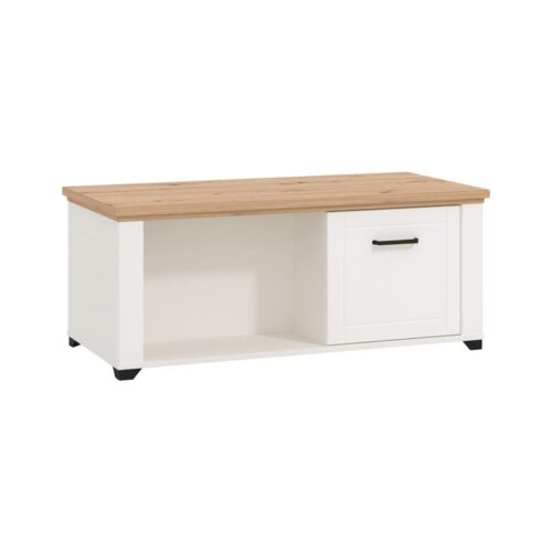 ΤΡΑΠΕΖΑΚΙ ΣΑΛΟΝΙΟΥ VALENCIA ΛΕΥΚΟ-ARTISAN OAΚ-ΛΕΥΚΟ ΜΑΤ 115x55x47,5εκ