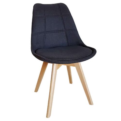 Καρέκλα Τραπεζαρίας Ξύλινη 4τμχ Bianca Black Ύφασμα 50x56x46-83εκ.