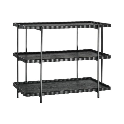 ΤΡΙΩΡΟΦΗ ΒΟΗΘΗΤΙΚΗ ΡΑΦΙΕΡΑ MDF ΜΕ ΜΕΤΑΛΛΙΚΑ ΠΟΔΙΑ Fylliana FL03250 ΜΑΥΡΟ ΧΡΩΜΑ 122x42x96εκ