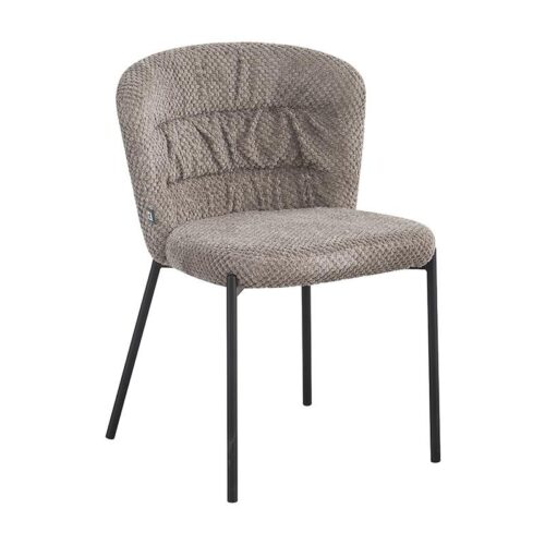 ΚΑΡΕΚΛΑ ΤΡΑΠΕΖΑΡΙΑΣ Fylliana FL77 ΜΕ ΜΕΤΑΛΛΙΚΑ ΠΟΔΙΑ ΚΑΙ ΚΑΦΕ ΧΡΩΜΑ ΥΦΑΣΜΑΤΟΣ 59x55x79εκ