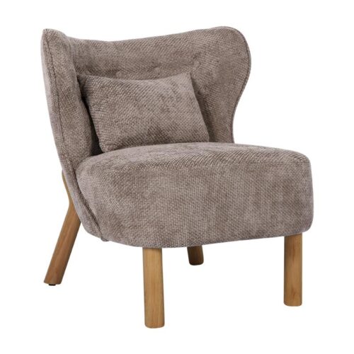 ΠΟΛΥΘΡΟΝΑ Fylliana Agnes ΜΠΕΖ ΧΡΩΜΑ ΥΦΑΣΜΑΤΟΣ ΜΕ ΞΥΛΙΝΑ ΠΟΔΙΑ 66x73x77εκ