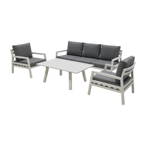 ΣΕΤ ΣΑΛΟΝΙ ΚΗΠΟΥ 4 ΤΕΜΑΧΙΩΝ Fylliana Santiago ΛΕΥΚΟ ΧΡΩΜΑ 188x80x70εκ