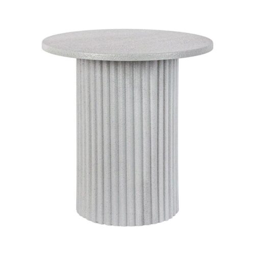 ΣΤΡΟΓΓΥΛΟ ΤΡΑΠΕΖΑΚΙ ΣΑΛΟΝΙΟΥ Fylliana FL2063 ΓΚΡΙ ΧΡΩΜΑ 46x48εκ