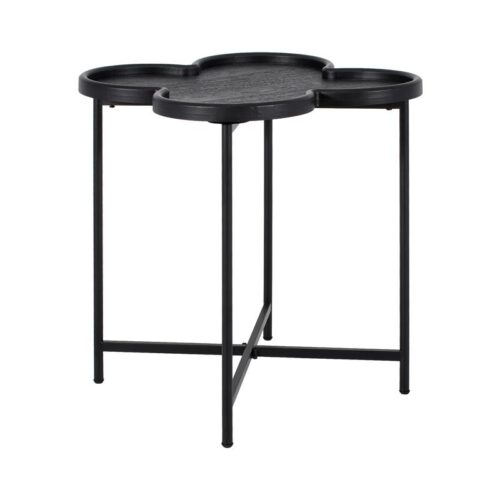 ΒΟΗΘΗΤΙΚΟ ΤΡΑΠΕΖΑΚΙ ΣΑΛΟΝΙΟΥ MDF Fylliana FL03247 ΜΑΥΡΟ ΧΡΩΜΑ 60x67εκ