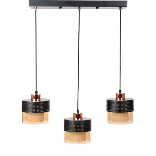 ΤΡΙΦΩΤΟ ΚΡΕΜΑΣΤΟ ΦΩΤΙΣΤΙΚΟ ΟΡΟΦΗΣ Fylliana ΜΠΡΟΝΖΕ ΧΡΩΜΑ Ε27 50x15x75εκ