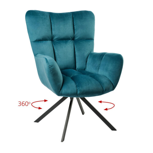 Πολυθρόνα Hilda Πετρόλ 62 x 72 x 88