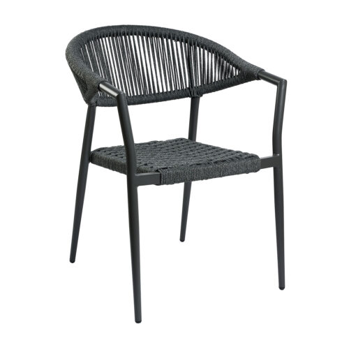 Πολυθρόνα Oggi με Γκρι σχοινί 55.5 x 59 x 78.5