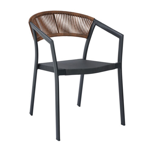 Πολυθρόνα Beluga Καφέ με Μαύρο Σκελετό 56 x 60 x 80