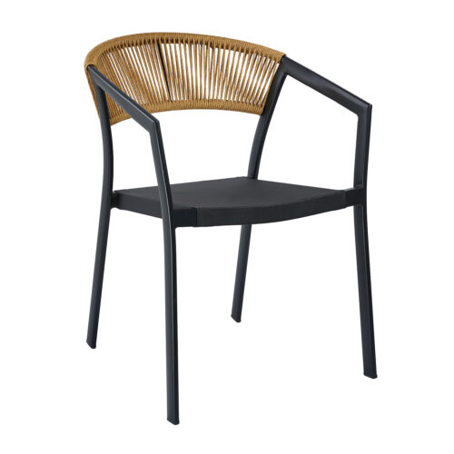 Πολυθρόνα Beluga Φυσικό με Μαύρο Σκελετό 56 x 60 x 80