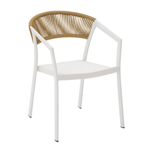 Πολυθρόνα Beluga Φυσικό με Λευκό Σκελετό 56 x 60 x 80