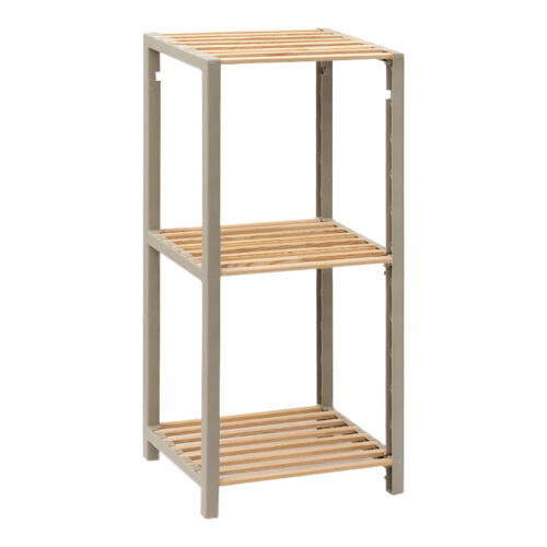 Ραφιέρα δαπέδου - Κομοδίνο ξύλινο - πλαστικό χρώμα φυσικό - μπεζ 37x29x79εκ. - FIX-2003